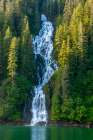 USA-Alaska-Tongass National Forest Waterfall into Red Bluff Bay Art Print